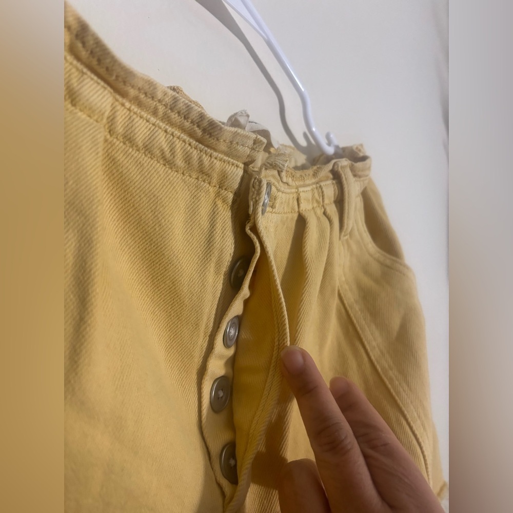 Anthropologie Pilcro Denim Yellow Beige High-Waisted Skirt Size Small - Picture 2 of 8